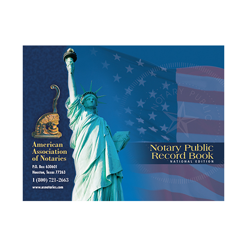 Montana Notary Public Record Book (Journal ) - Statue of Liberty Blue Cover