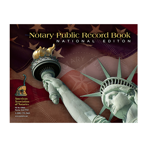 Montana Notary Public Record Book (Journal ) - Statue of Liberty Brown Cover